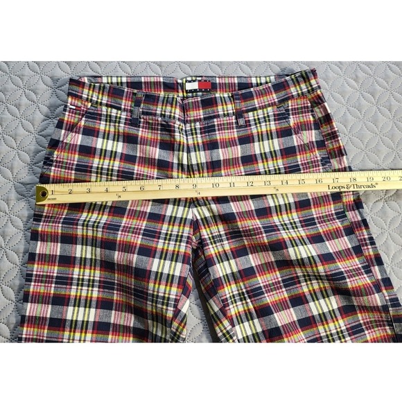 Vintage Tommy Hilfiger Carpri Plaid Pants Colorful Casual Preppy Pocket Size 5 - Picture 5 of 10
